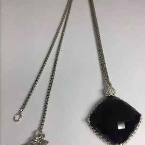 David Yurman Onyx and Diamond Necklace